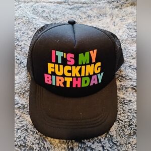 Black Birthday Trucker Party Hat🥳